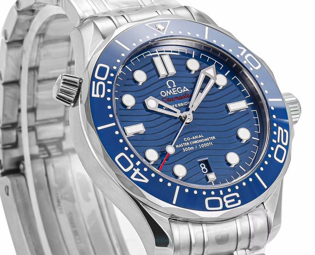 š„Limited Time Offer!-VS- 210.30.42.20.03.001- Blue -Silver 904L Steel -Free Rubber Strap- Automatic -42mm
