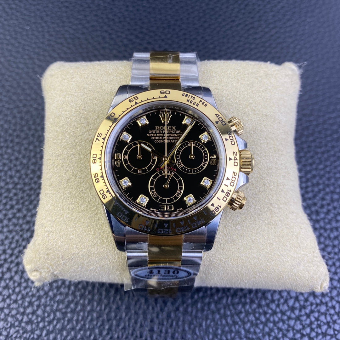 Chronograph -C-Factory -Black Yellow Steel- Silver 904L Steel- Automatic - 40mm