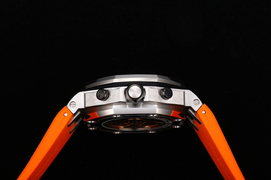 TOP! - 316L Steel - Orange rubber - Automatic - 42mm