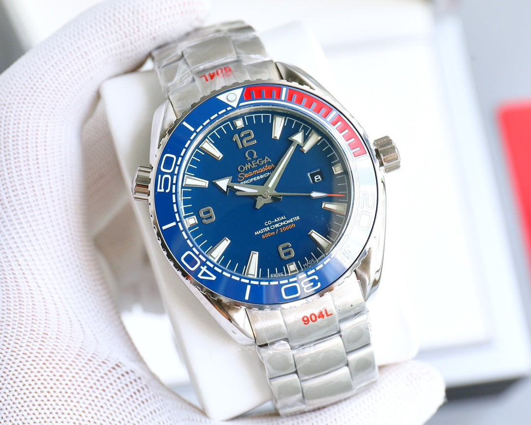 Blue Red -Silver 904L Steel - Automatic - 43mm