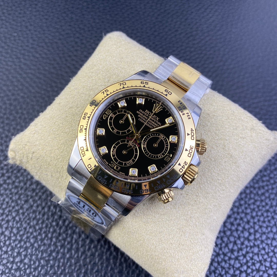 Chronograph -C-Factory -Black Yellow Steel- Silver 904L Steel- Automatic - 40mm