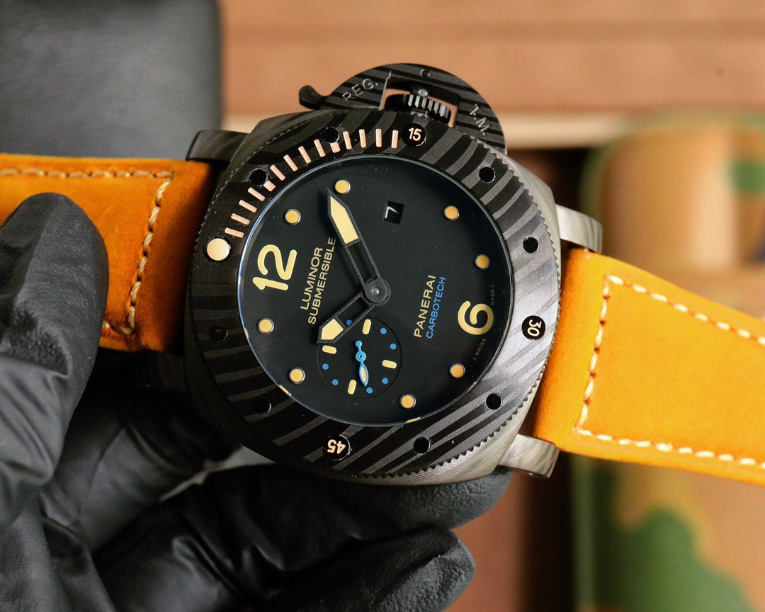 Black Silver - Yellow Leather - Automatic - 47mm