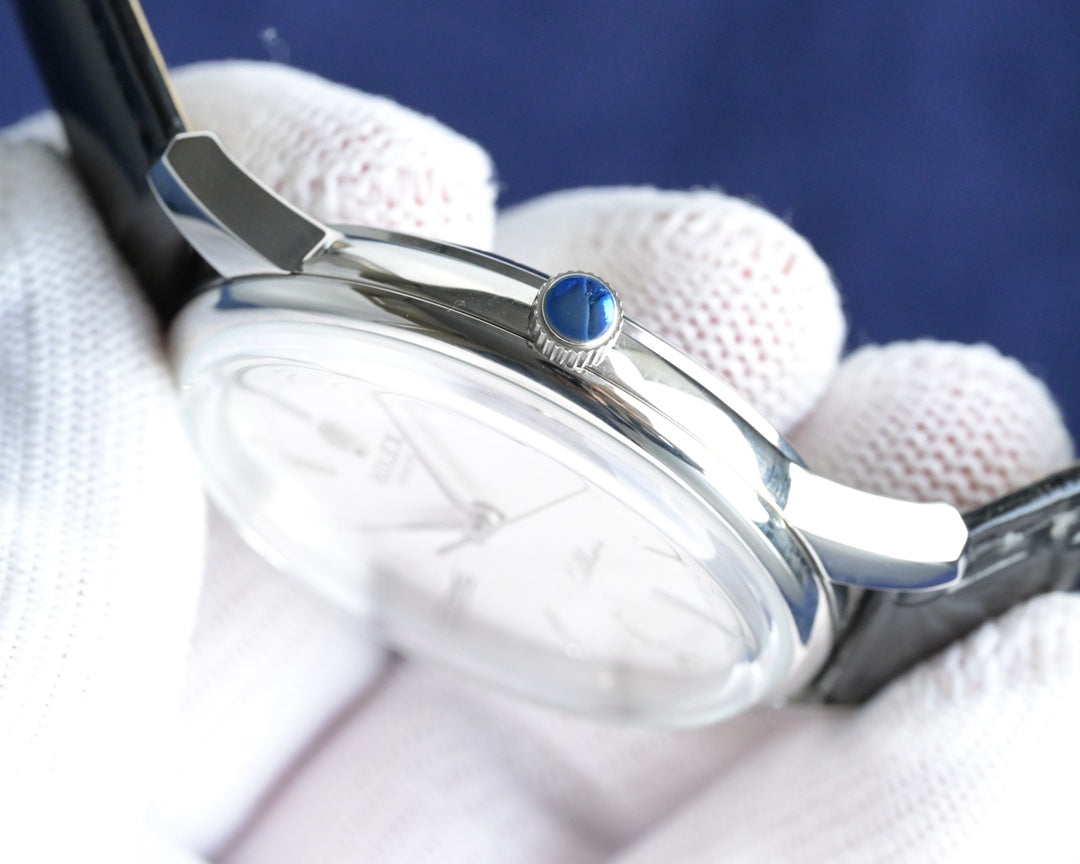 Silver White - Black Leather - Automatic - 42mm