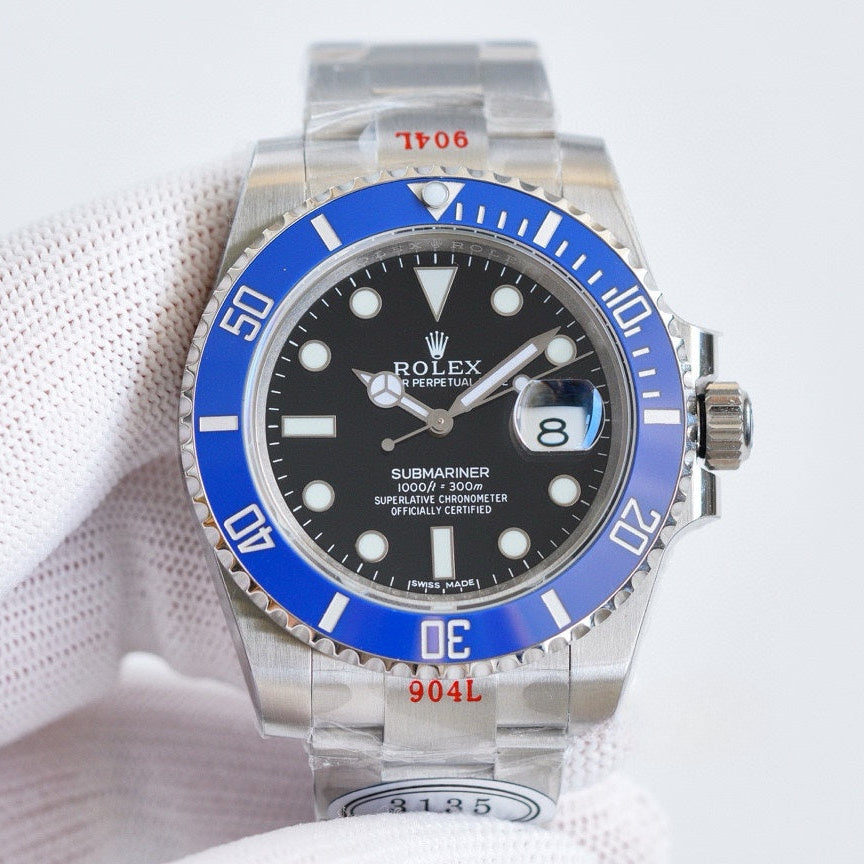 Luxury-Blue Black-White 904L Steel - Automatic -41mm