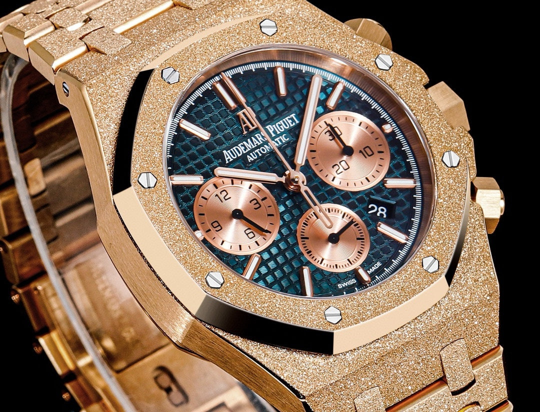Chronograph - Frosted Gold -Green Yellow- 904L Steel - Automatic - 41mm