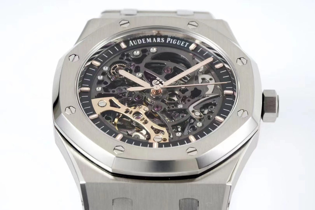 TOP 15407- Hollow Silver 904L steel - Automatic - 41mm