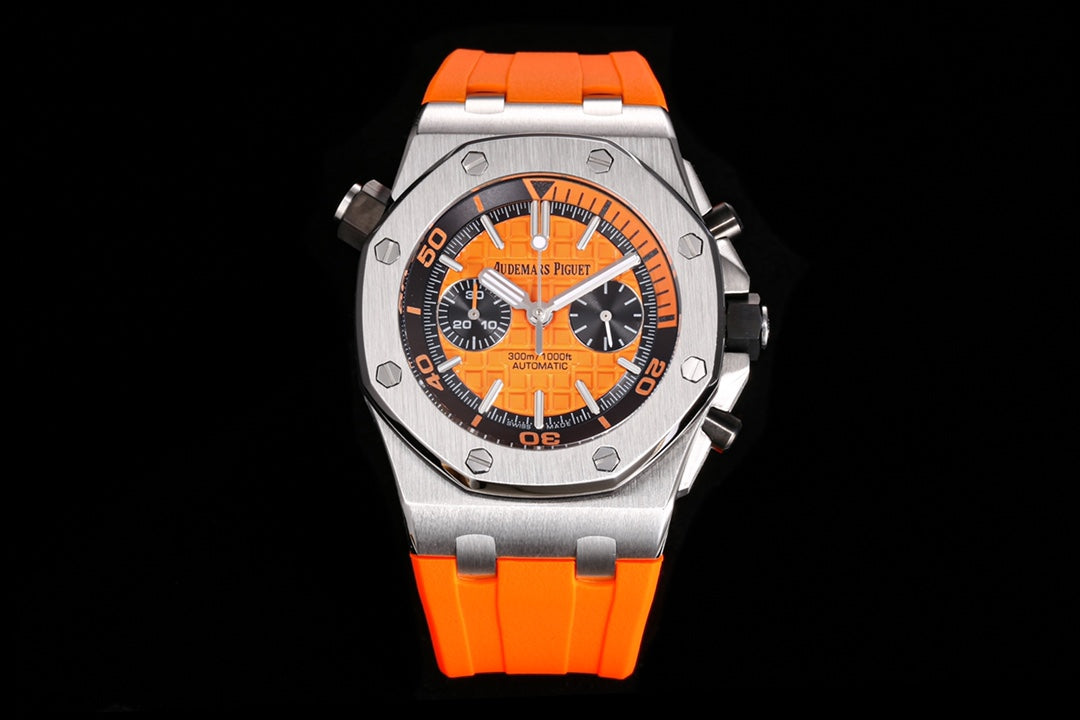 TOP! - 316L Steel - Orange rubber - Automatic - 42mm