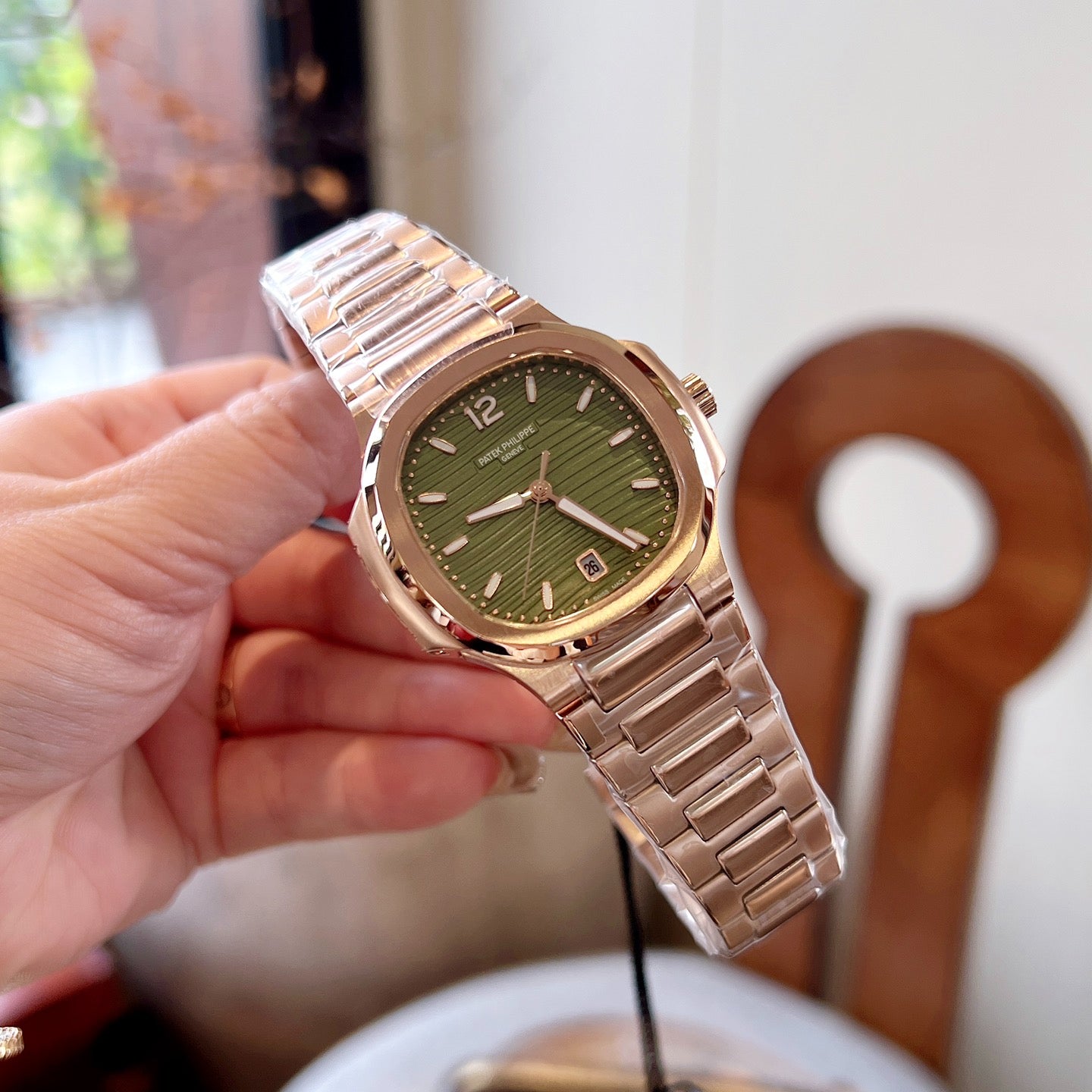 Lady - Green - Rhinestones Bezel 316L Steel - Quartz - 35mm