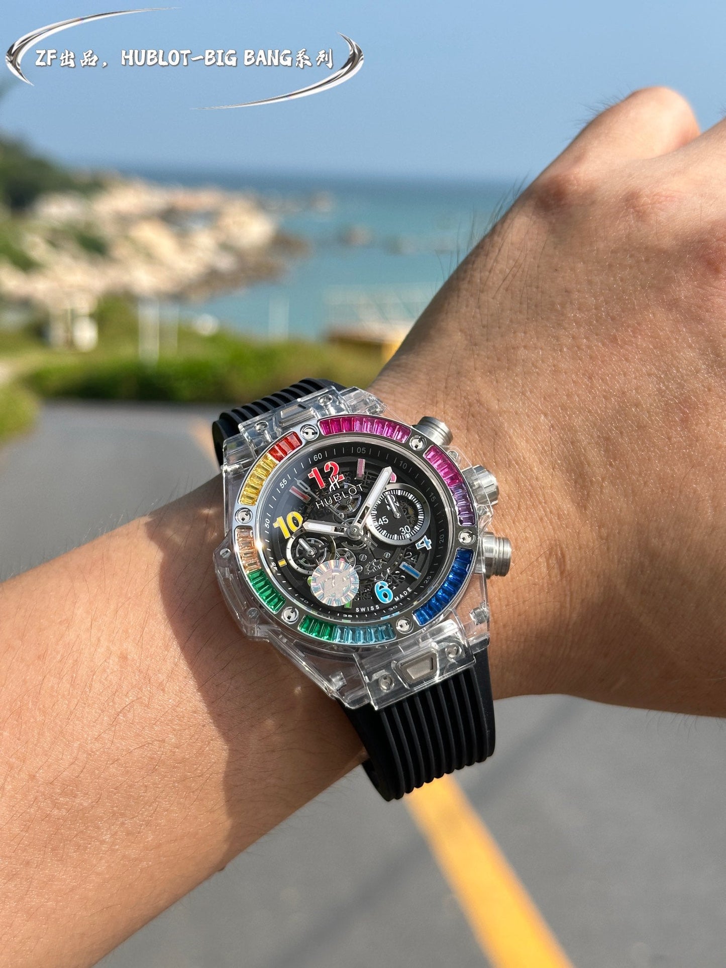 Chronograph -Sapphire glass - Black Rubber - Automatic - 45mm