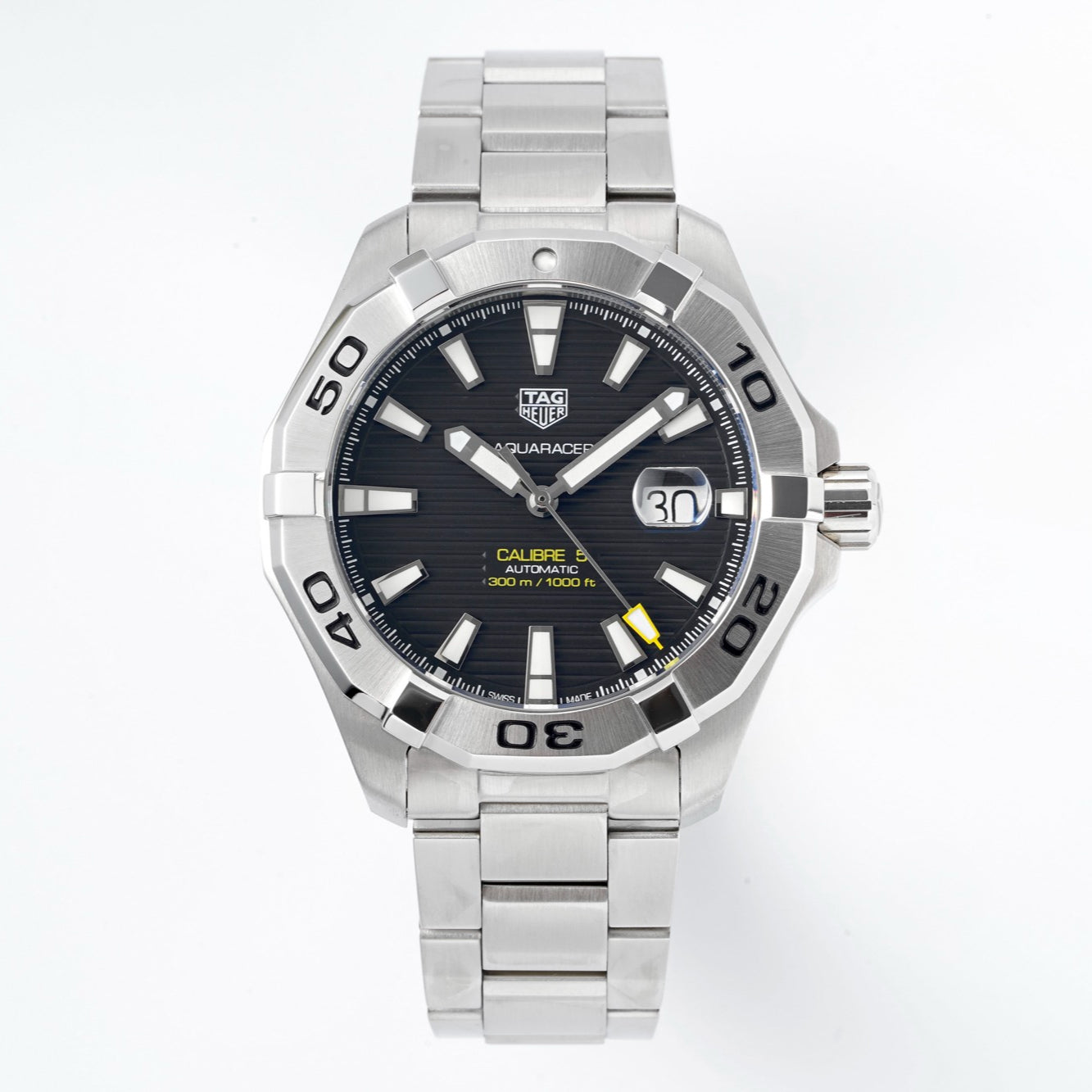 BA0927- Black 3D Stripes -Silver 904L Steel - Automatic - 43mm