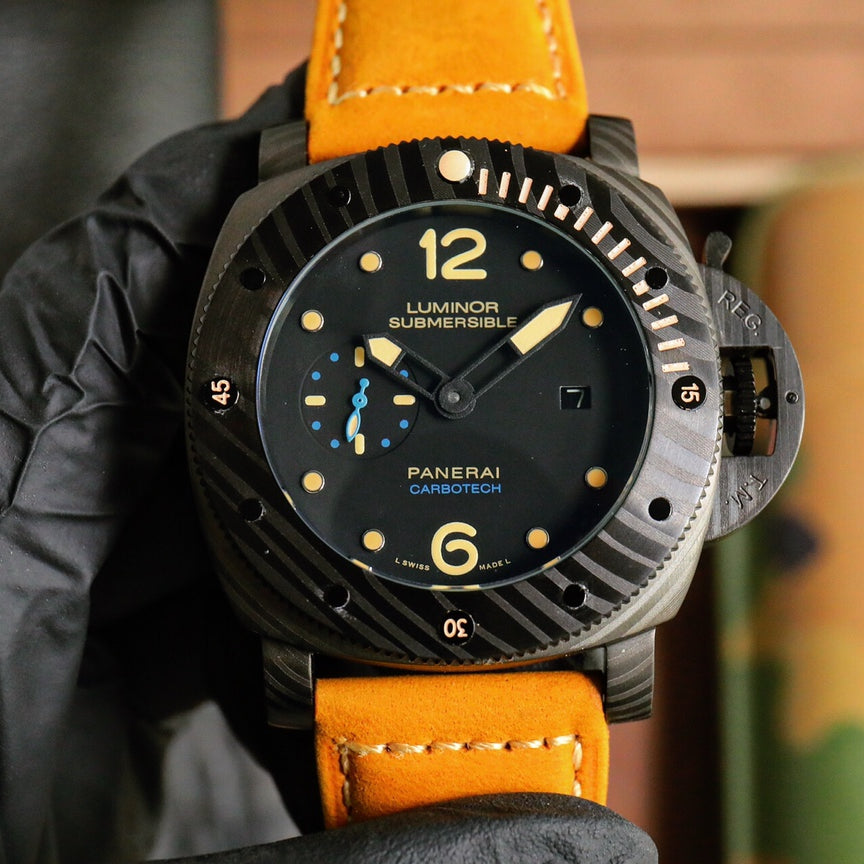 Black Silver - Yellow Leather - Automatic - 47mm
