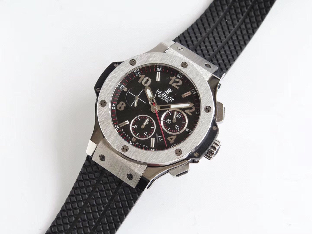 Chronograph -Black Silver - Black Rubber - Automatic - 44mm