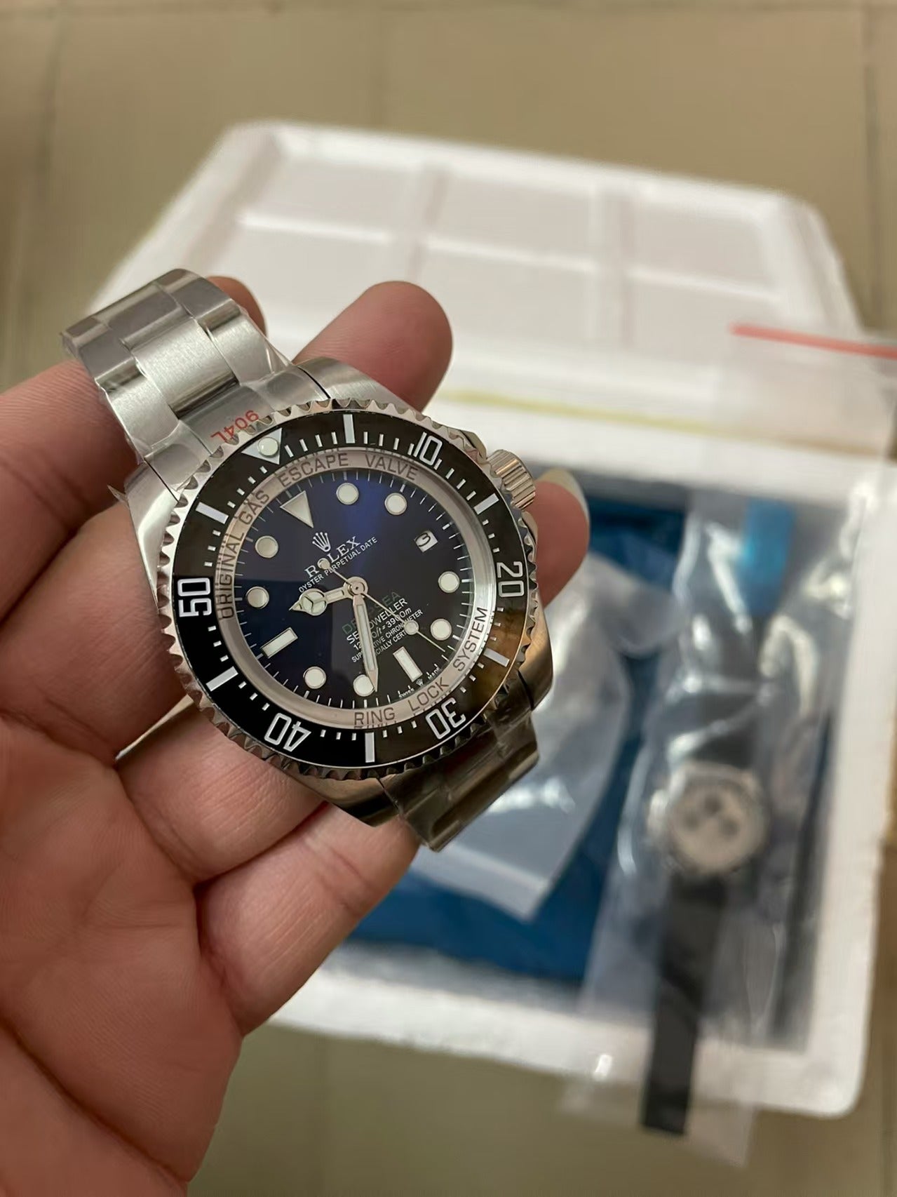 L Size - Blue Silver -Silver 904L Steel -Automatic- 44mm