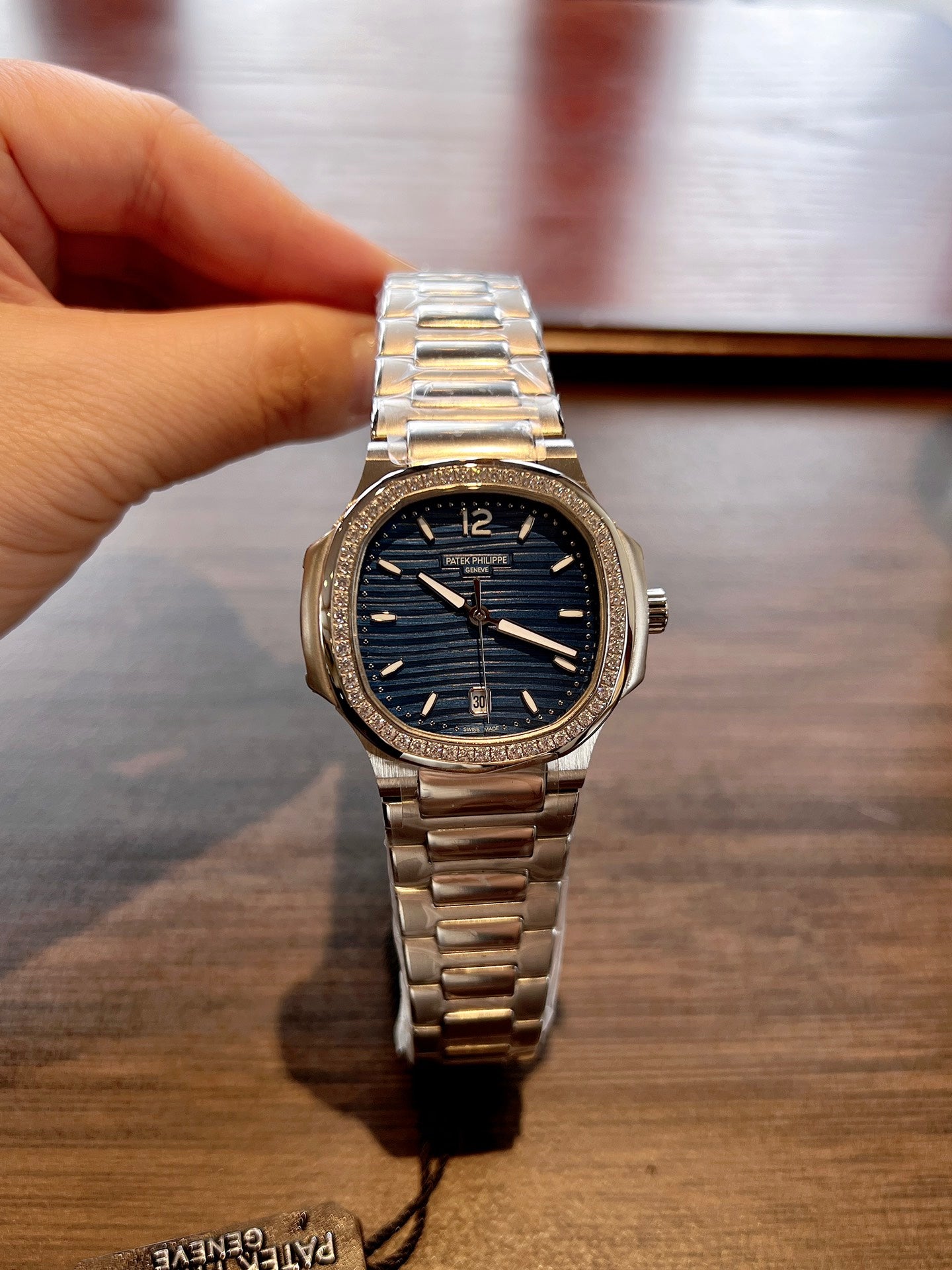 Lady - Blue - Rhinestones Bezel 316L Steel - Quartz - 35mm