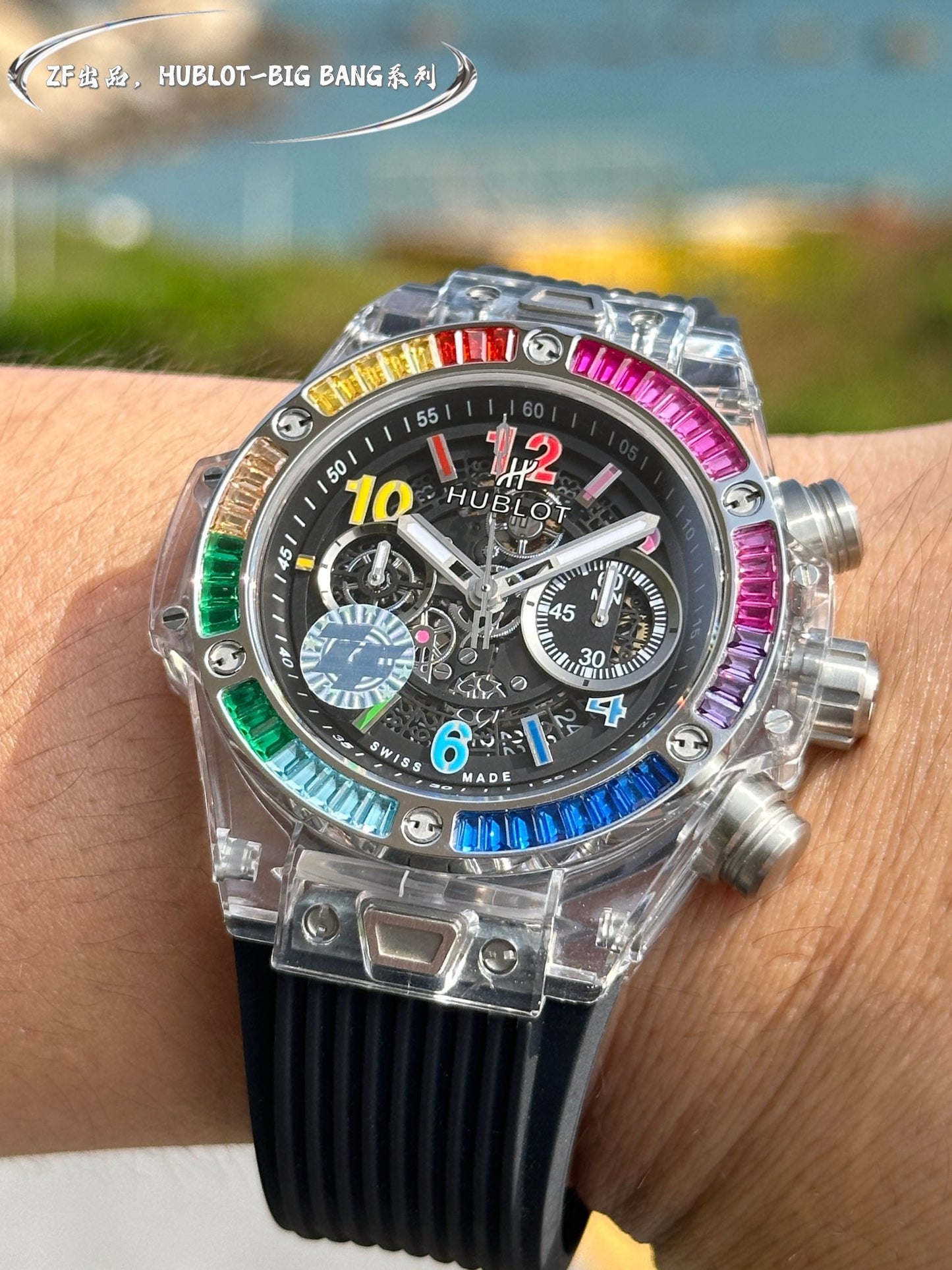 Chronograph -Sapphire glass - Black Rubber - Automatic - 45mm