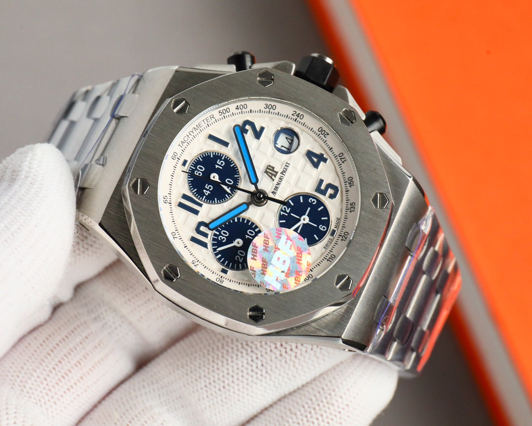 Chronograph - White Ceramic Bezel - Silver 904L Steel - Automatic - 42mm