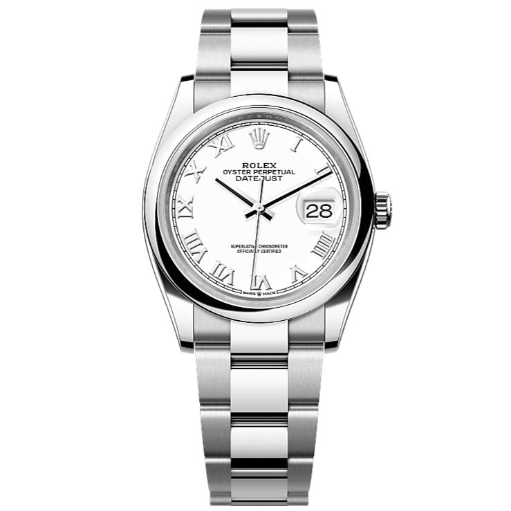 LADY -C-Factory -M126200- White -Smooth bezel- Silver 904L Steel- Automatic - 36mm