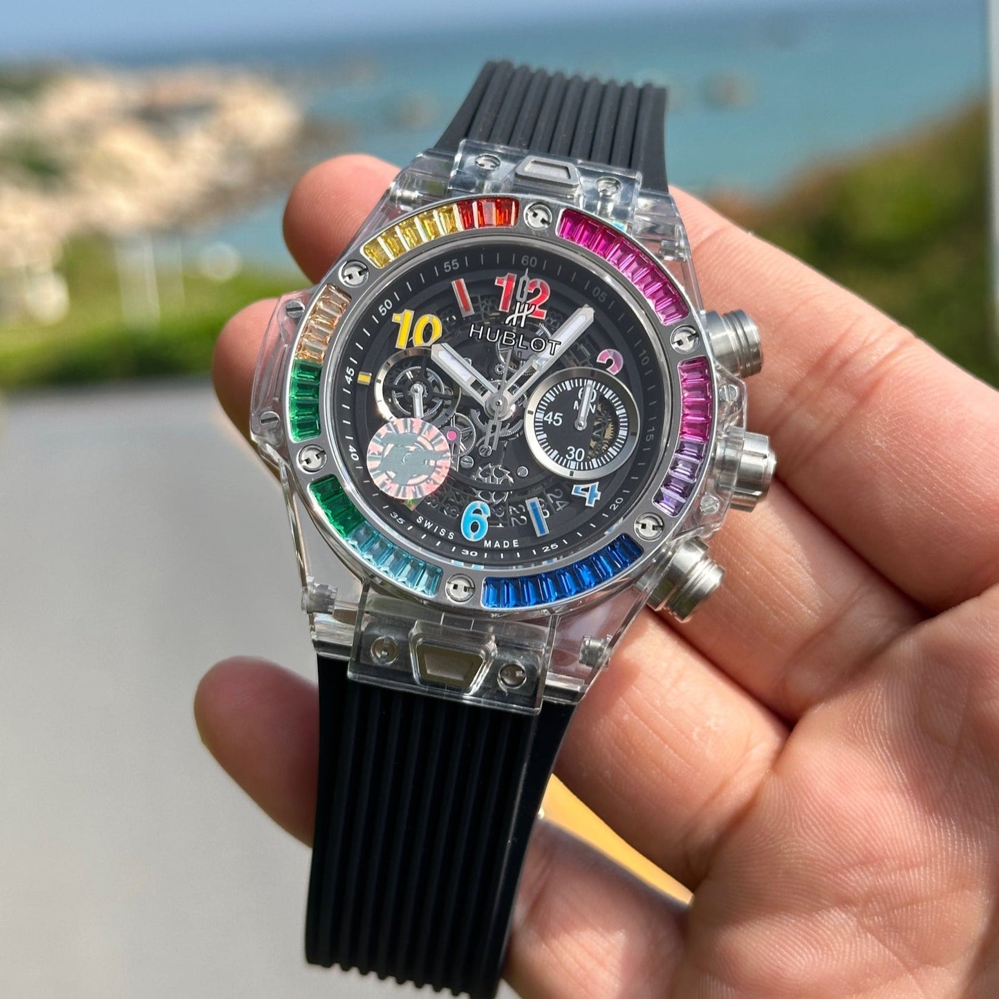 Chronograph -Sapphire glass - Black Rubber - Automatic - 45mm