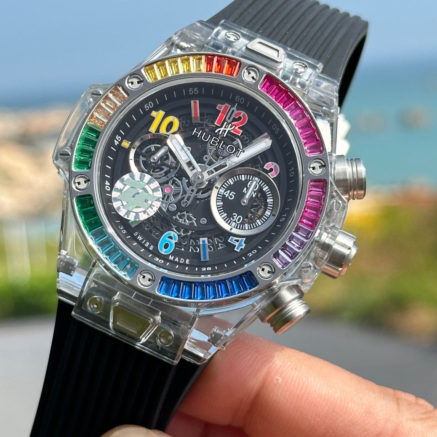 Chronograph -Sapphire glass - Black Rubber - Automatic - 45mm