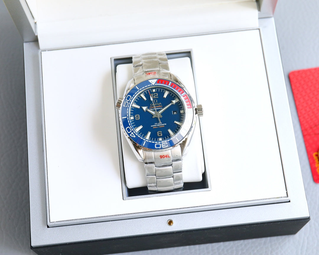 Blue Red -Silver 904L Steel - Automatic - 43mm
