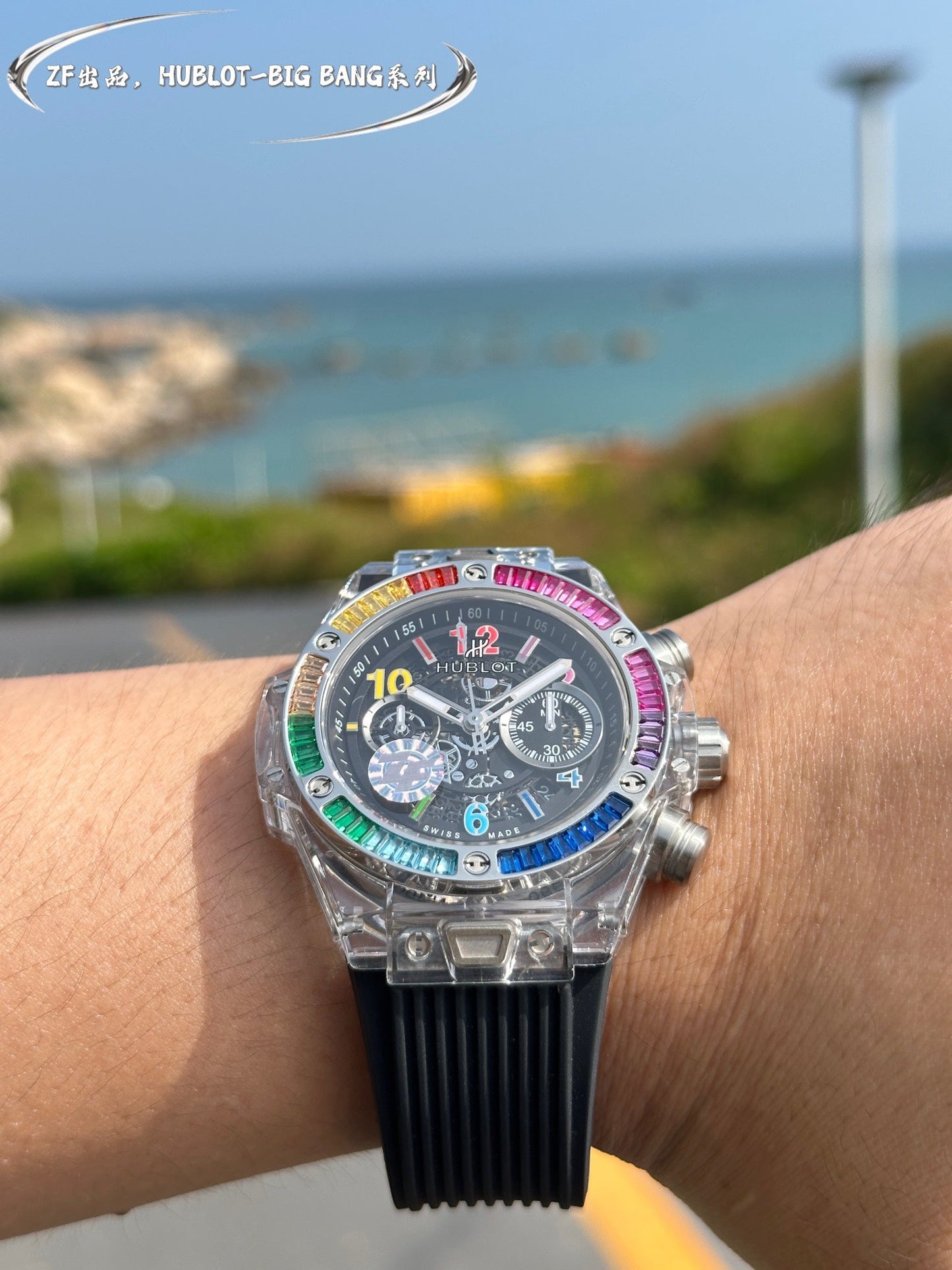 Chronograph -Sapphire glass - Black Rubber - Automatic - 45mm