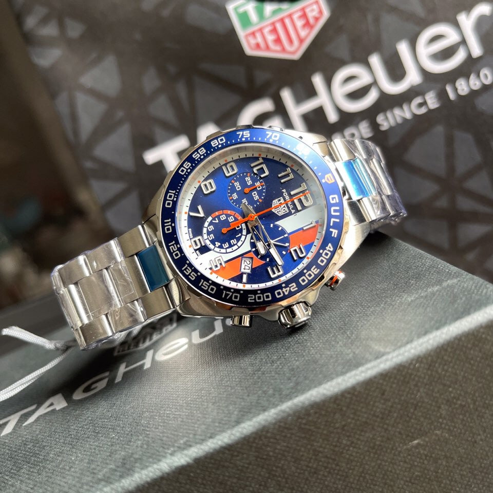 Blue - Silver 904L steel - Quartz - 41mm