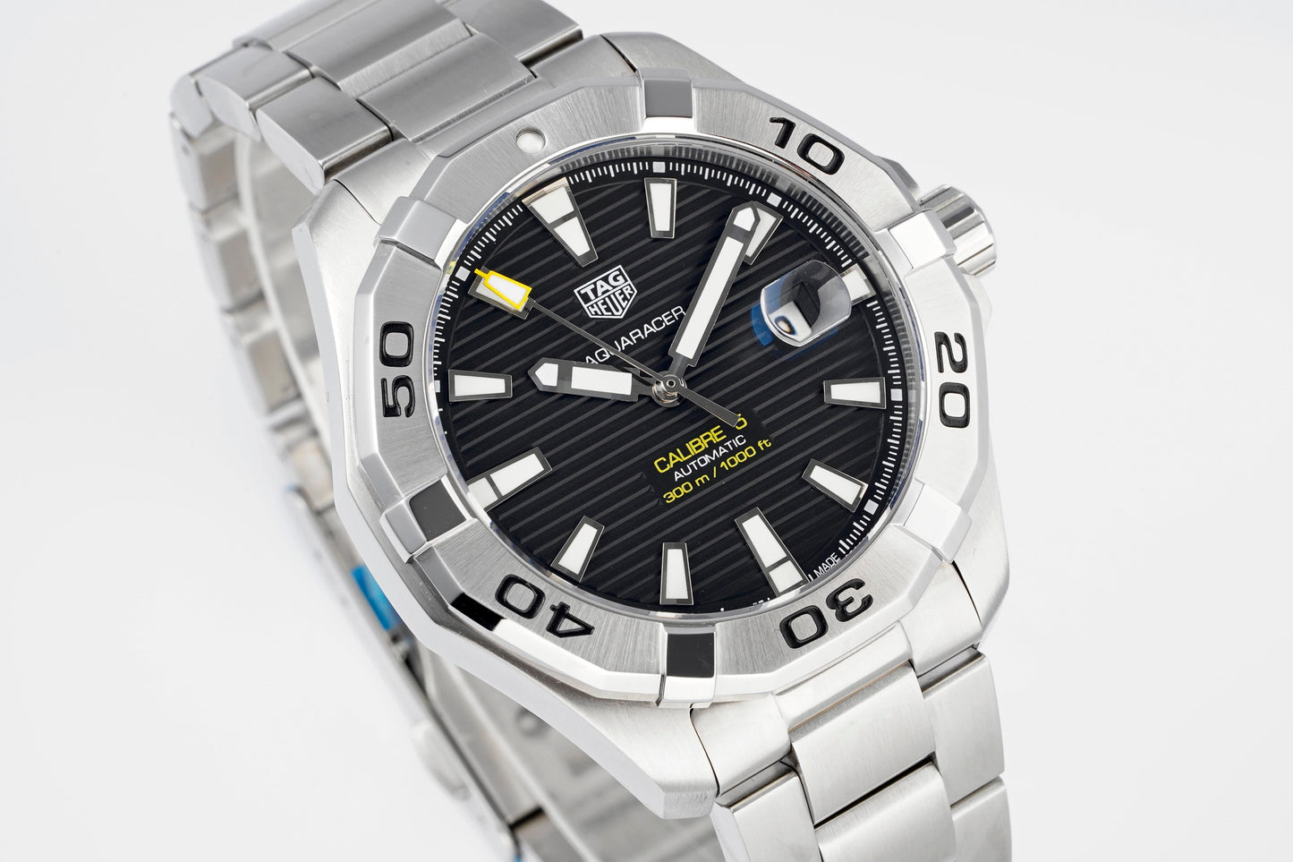BA0927- Black 3D Stripes -Silver 904L Steel - Automatic - 43mm