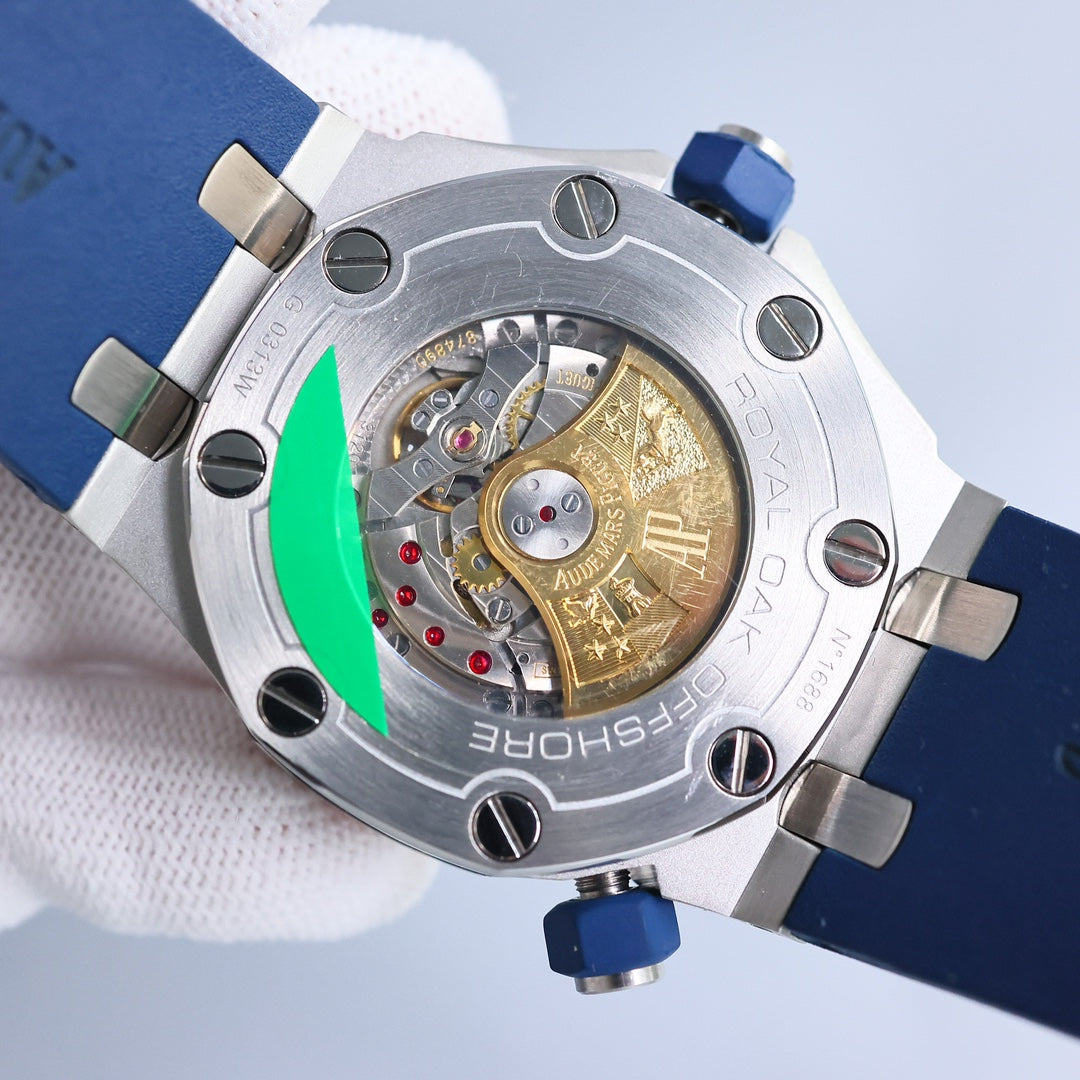 TOP! - 316L Steel - Blue rubber - Automatic - 42mm