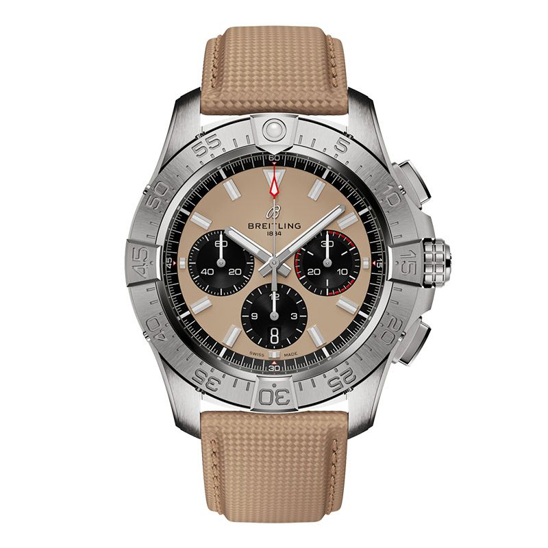 Chronograph -Silver Ceramic White- Khaki Rubber - Quartz - 43mm