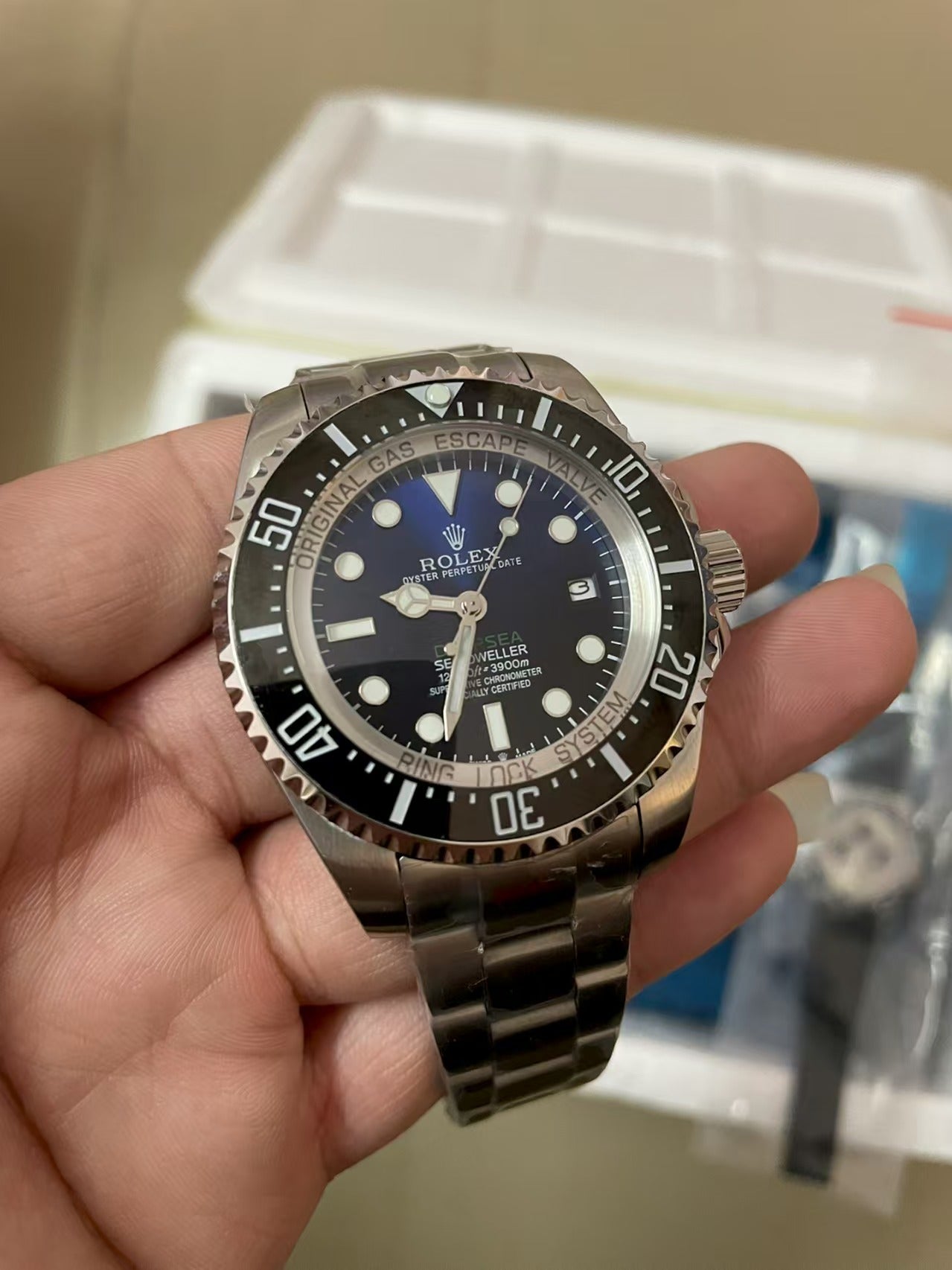 L Size - Blue Silver -Silver 904L Steel -Automatic- 44mm