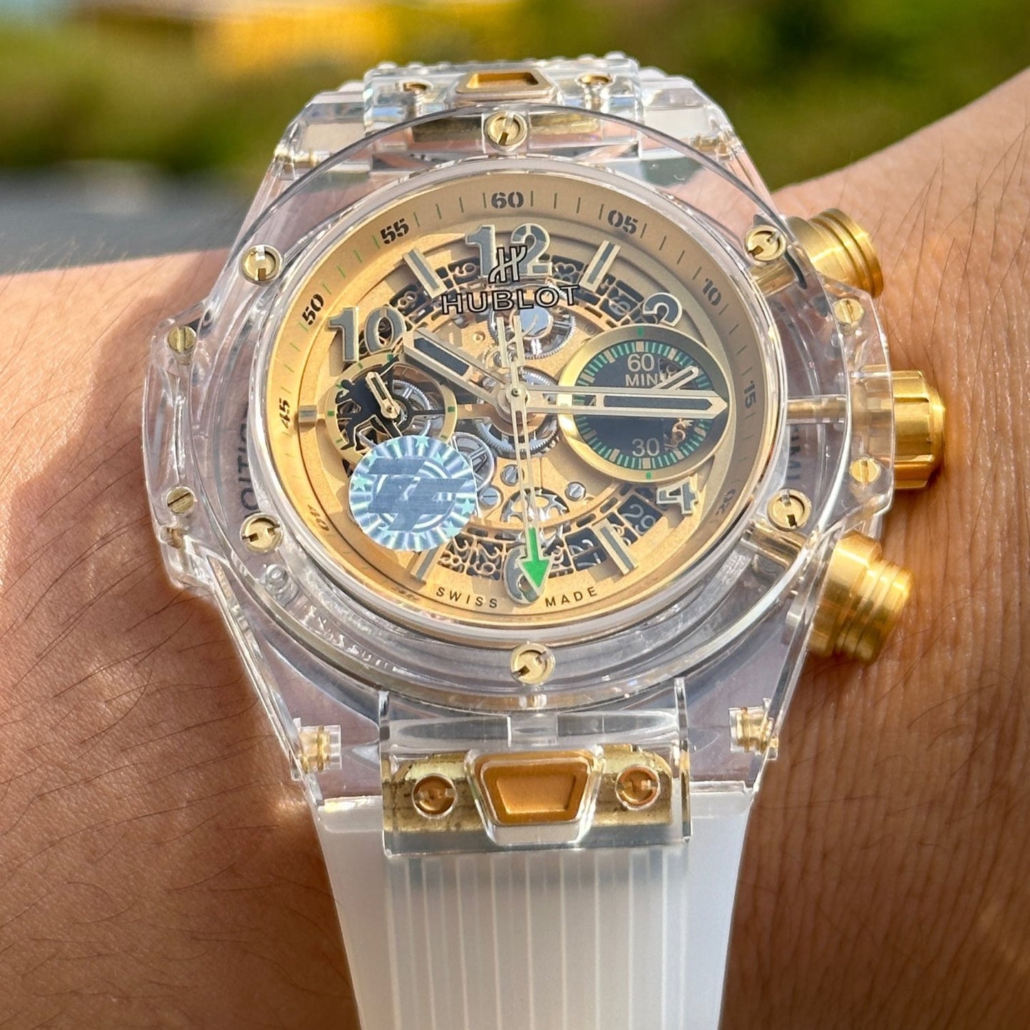 Chronograph -Sapphire glass - White Rubber - Automatic - 45mm