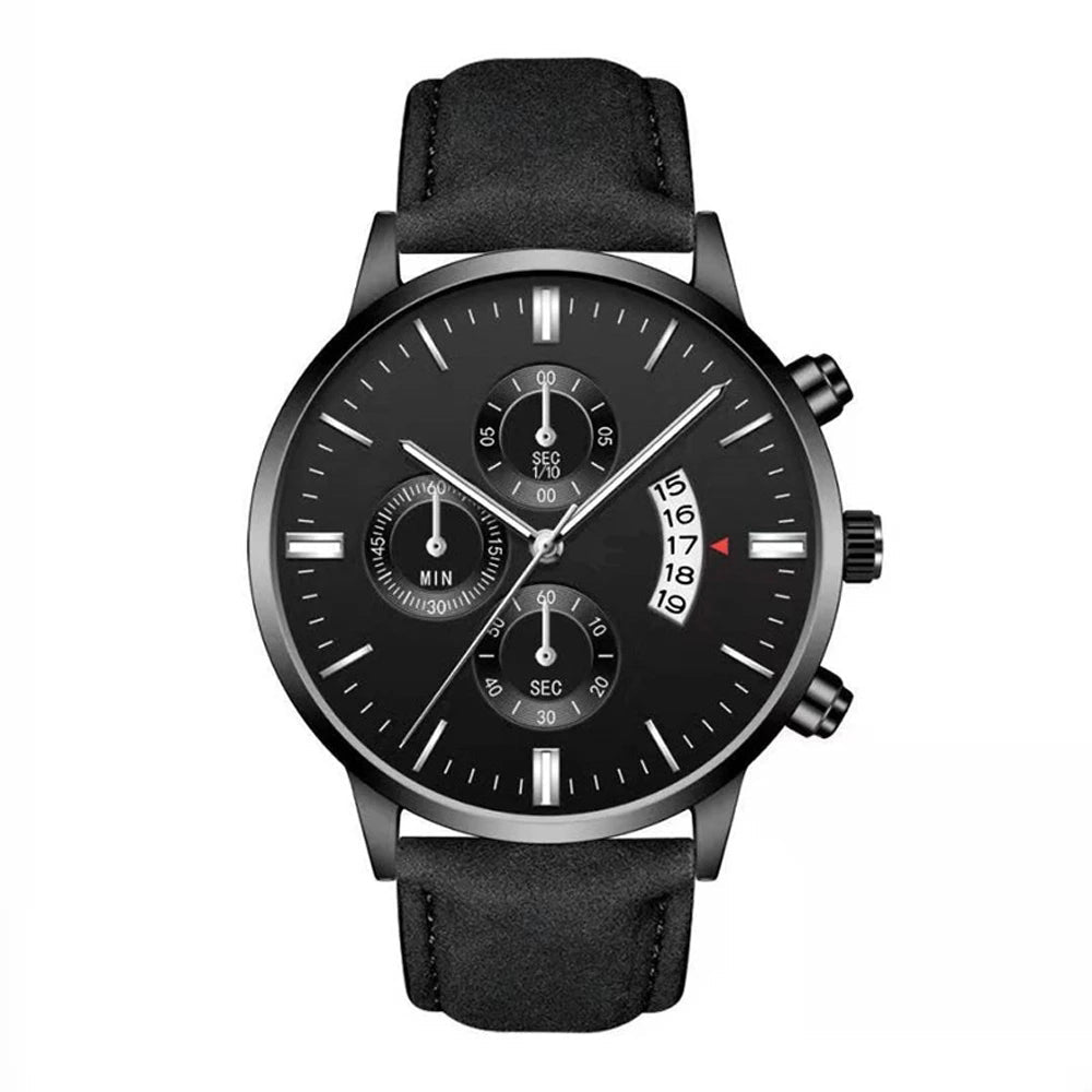 Men's Quartz Round Dial Casual Wristwatch -40mm