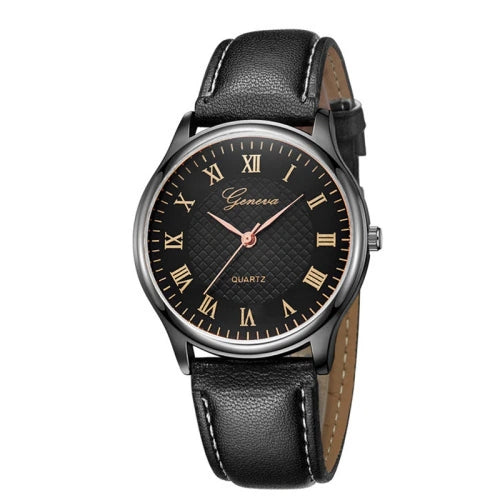 Quartz - Leather Strap Round Watch - 40mm