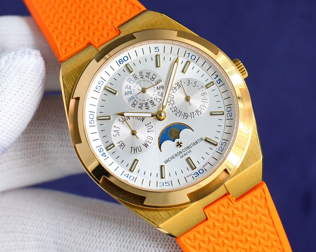 Chronograph-White Yellow - Orange Rubber - Automatic - 41mm