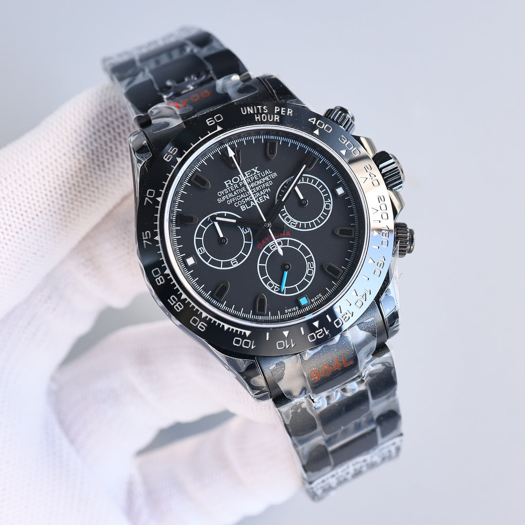 Chronograph -Black - Black 904L Steel- Automatic - 40mm