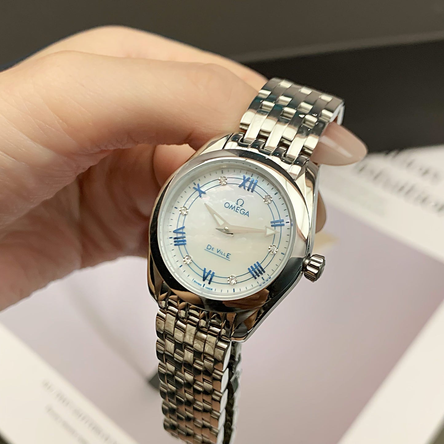 LADY - Two hands -White - Silver 904L Steel - Quartz - 28mm