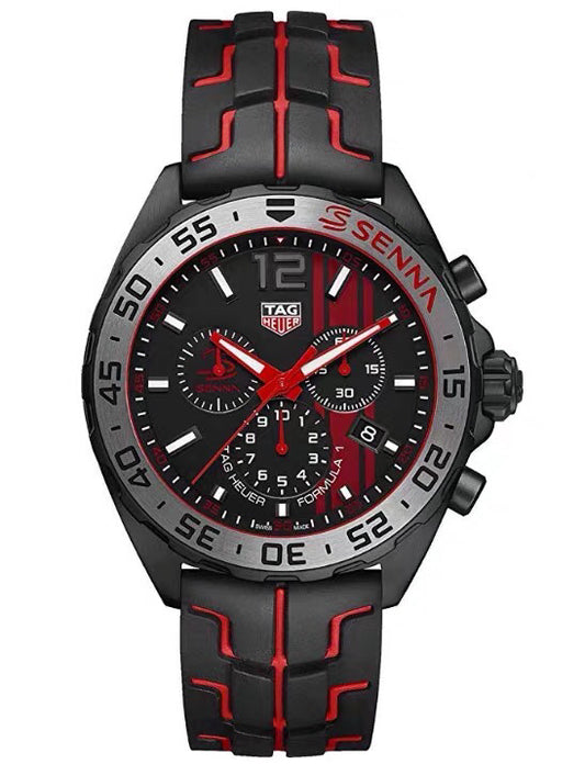 Chronograph -Black Red - Red Rubber - Quartz - 44mm