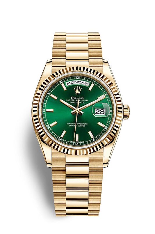 Yellow gold - Green dial - Automatic - 36mm