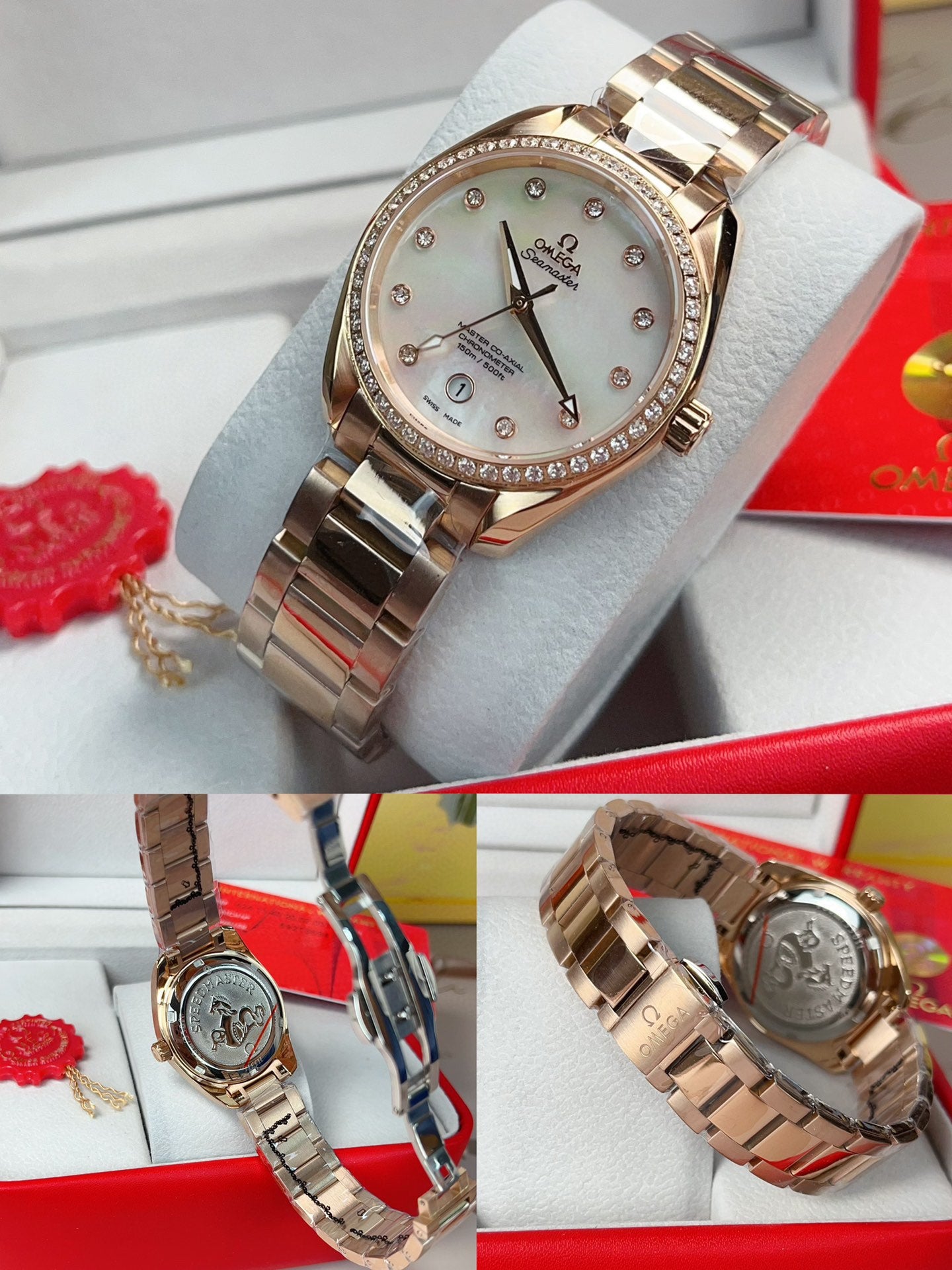 LADY -Diamond bezel -White Silver- Yellow Gold 904L Steel- Quartz - 34mm