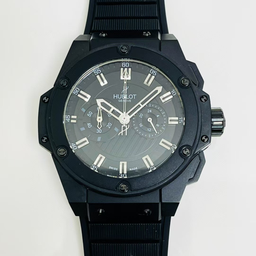 Chronograph -Black 316 Steel - Black Rubber - Quartz - 45mm