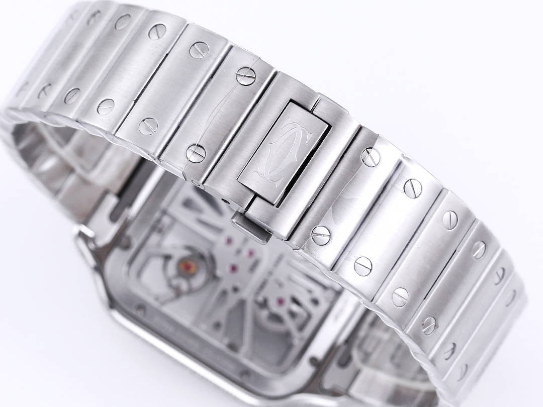 Two hands - Full rhinestone Silver -Ultra-thin Hollow -Silver 904L Steel - Automatic - 40mm