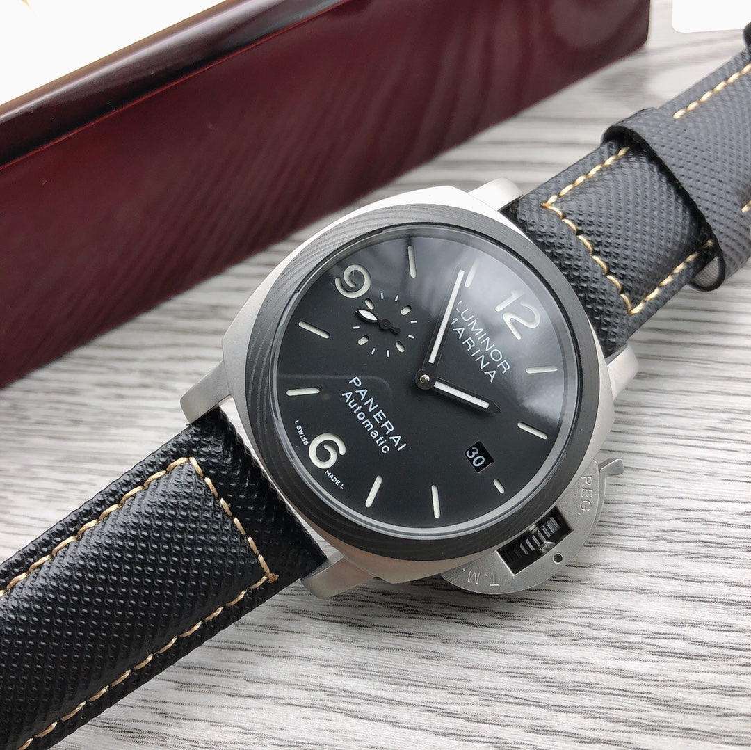 Black Silver -904L Steel - Black Rubber -Automatic - 44mm