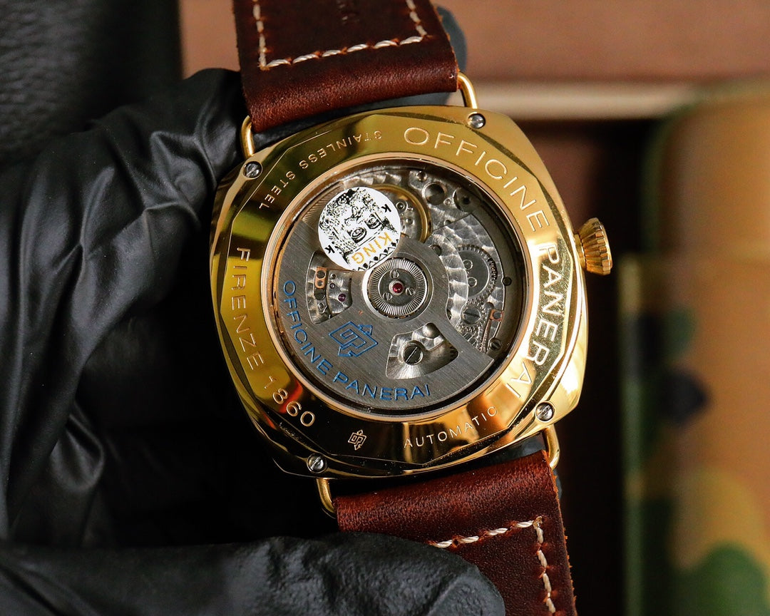 Green Rosegold - Brown Leather - Automatic - 44mm