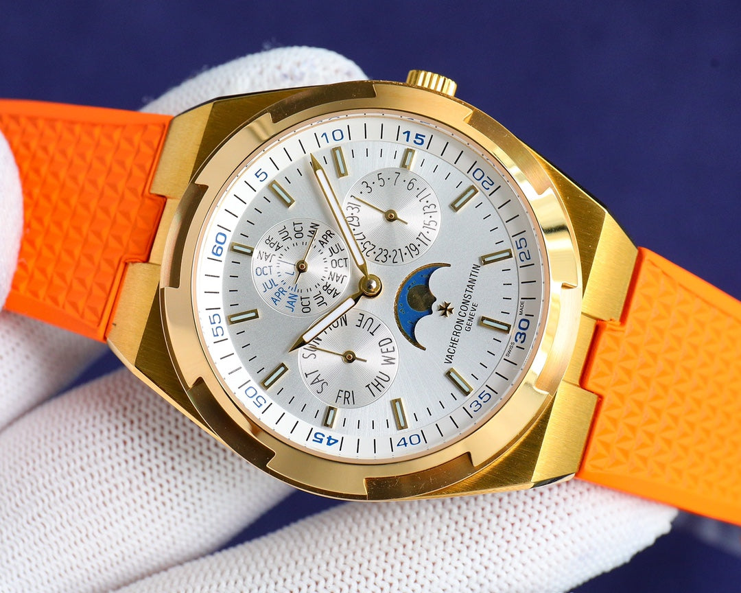 Chronograph-White Yellow - Orange Rubber - Automatic - 41mm