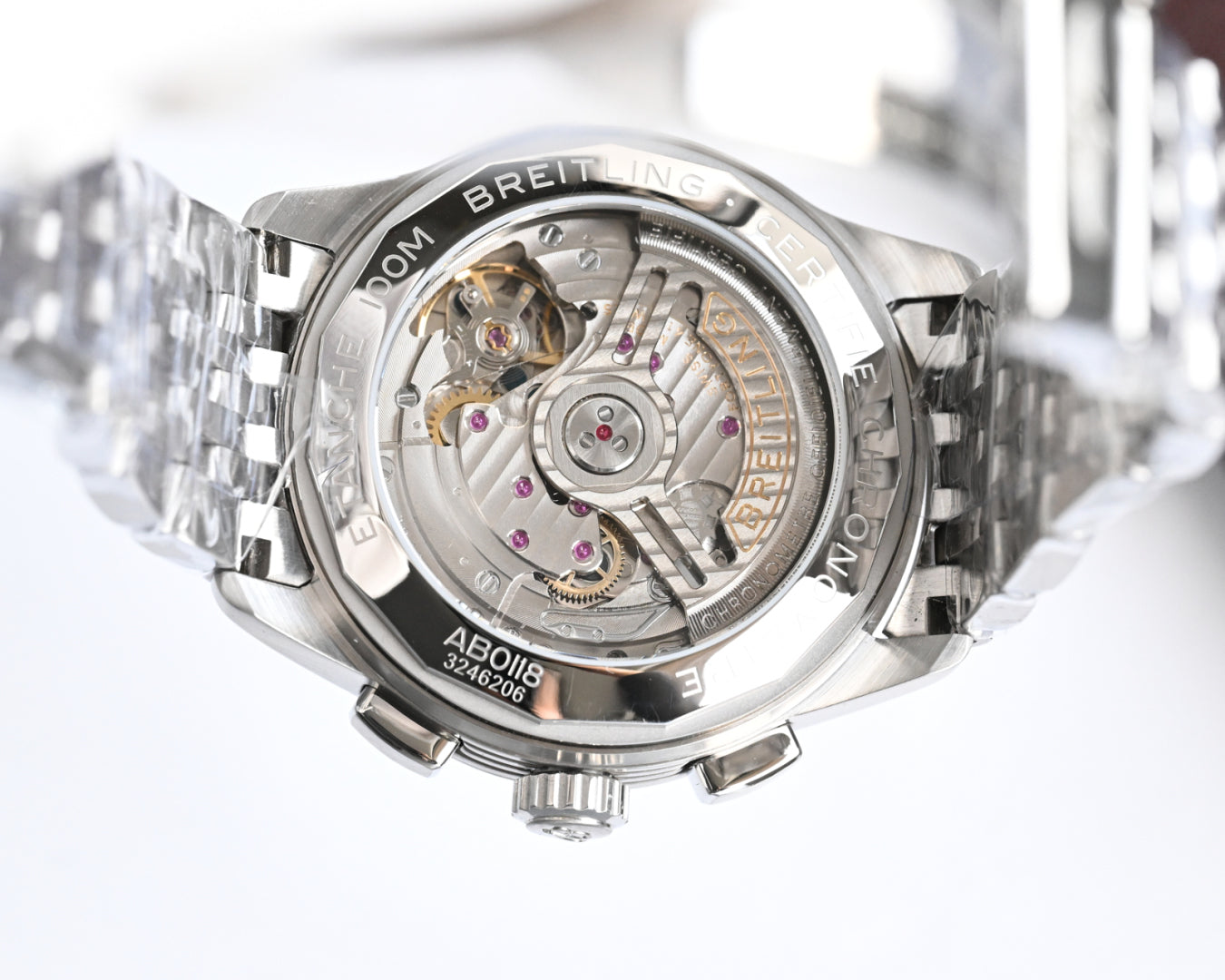 Chronograph - Red White - Silver 316L Steel - Automatic - 42mm
