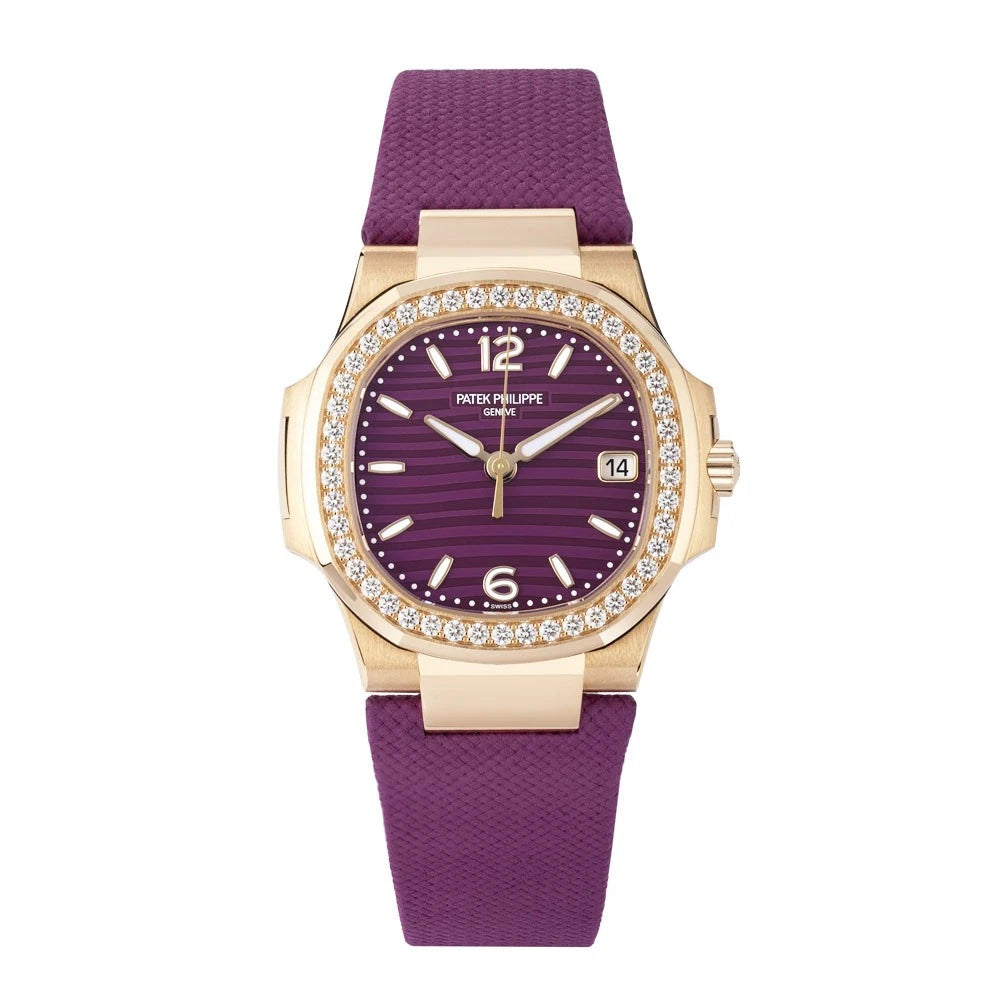 LADY -Ultra thin -Diamond Bezel- Purple rubber - Quartz - 32mm