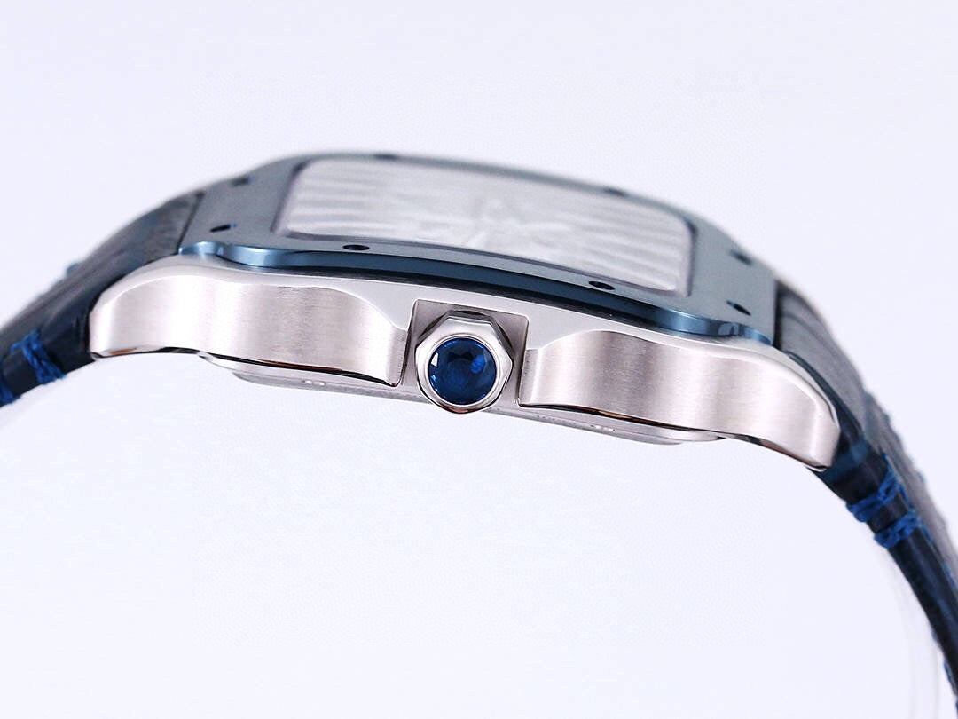 Two hands -Blue Silver -Ultra-thin Hollow -Blue Leaher - Automatic - 40mm