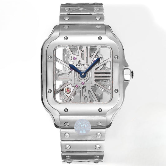 Two hands -Silver -Ultra-thin Hollow -White 904L Steel - Automatic - 40mm