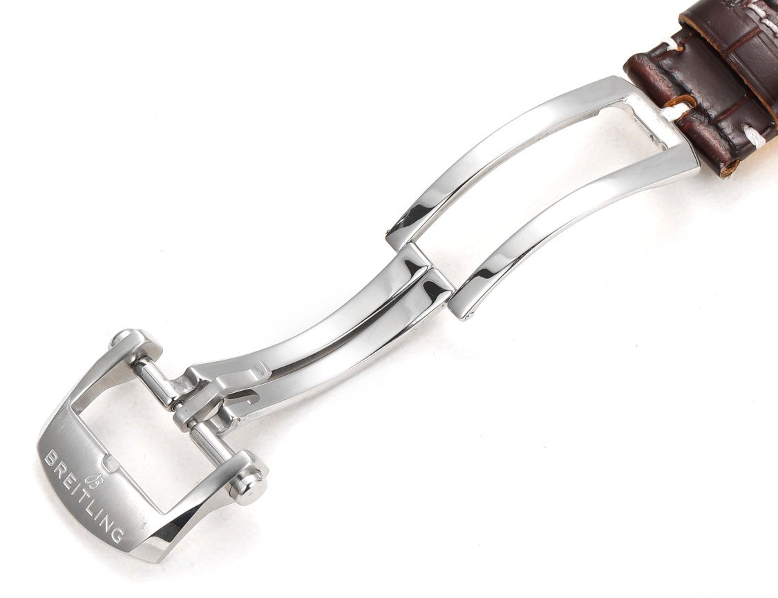 Chronograph - White Ceramic - Green- N-Timer - Brown Leather - Automatic - 43mm