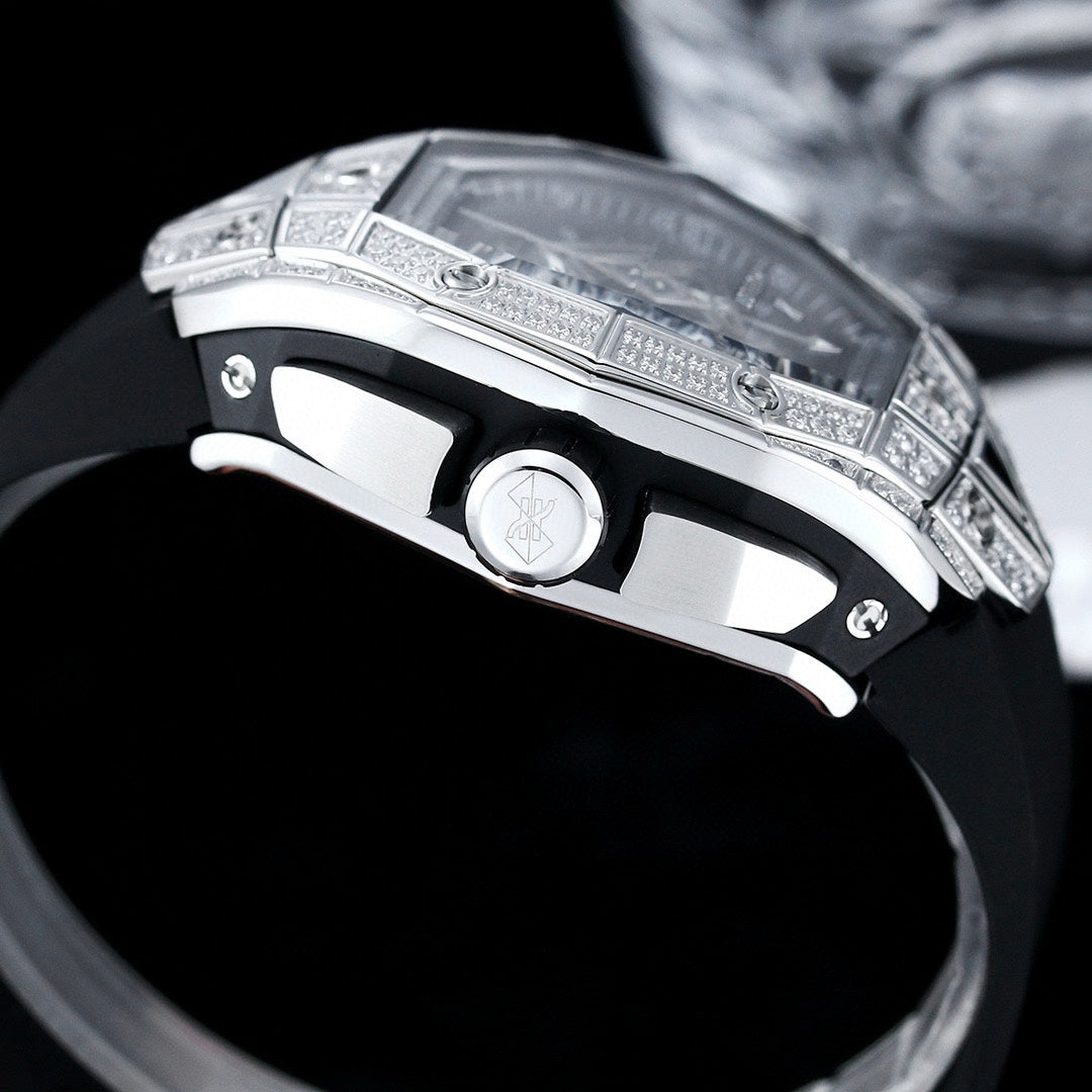 Silver - Black Rubber - Automatic - 44mm